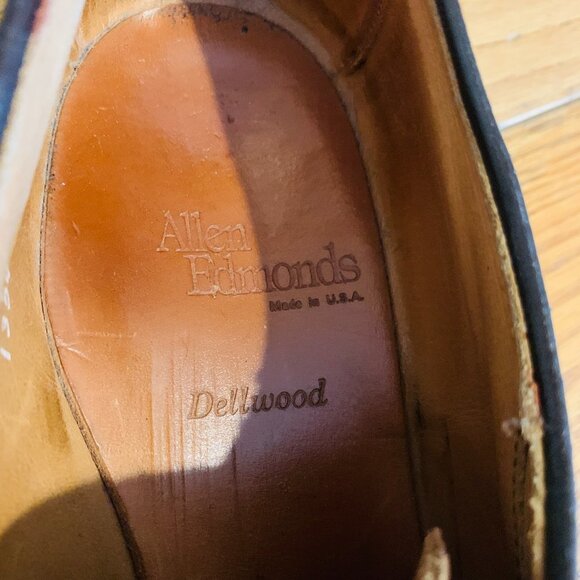 Allen Edmonds Dellwood Mens 9.5 D Brown Oxfords Split Toe Dress Shoes - Picture 16 of 16